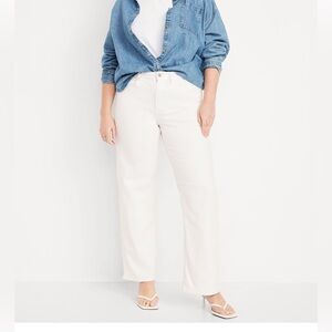 Old Navy White Flare Wide Leg Jeans